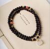Pulsera de ágata lobular de palisandro indio natural con placa espaciadora de cuentas Xiangyun para hombres y mujeres que juegan con la literatura y la boutique de mano