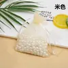 Bolsa de hilo perlado liso de fábrica, bolsa con cordón, bolsa de regalo, empaque para dulces, bolsa para joyas, bolsa de organza