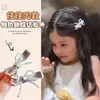 Pinza para el Cabello de Lazo Plateado Mixto Estilo Jiajia Elegante Pinza para el Cabello de Cinta de Plata y Perla Par de Pinzas Dulces Accesorios para el Cabello para Niñas