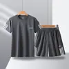 Roupas de Corrida, Conjuntos Esportivos, Roupas de Fitness Masculinas e Femininas, Camisetas de Seda Gelada de Secagem Rápida, Roupas para Treino Matinal de Corrida, Roupas de Verão, Roupas de Badminton