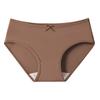 Roupa íntima feminina transfronteiriça de algodão puro, cintura média, cor Melard, forro 100% algodão, cor sólida, shorts estudantis sem costura para mulheres, atacado