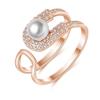 Anillo de apertura para mujer con personalidad exagerada y accesorios transfronterizos, moda europea y americana, anillo geométrico de circón perlado, anillo de marea