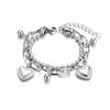 Pulseira de aço titânio para homens e mulheres 2022 nova dupla amor contas redondas pulseira hip-hop moda criativa não desbota ornamentos de mão
