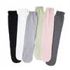 Meias para dormir, modelos de primavera e outono, feitas de 100% algodão, adequadas para mães no pós-parto, proporcionando calor em ambientes com ar condicionado, meias de cano longo folgadas para gestantes, meias longas de cor sólida