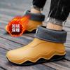 Botas de chuva masculinas e femininas cano curto impermeáveis sapatos de água moda antiderrapante cozinha pesca para viagem sapatos de borracha lavagem de carro botas de chuva casais algodão