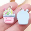 Paquete Mixto de 12 Piezas de 25x15 mm Juguete de Comida Artificial Colgantes de Pastel Batido de Leche de Resina Accesorios para Joyería de Collar Pulsera Hechos a Mano