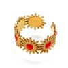 Anillo Nuevo de Moda Europea y Americana Retro Gota de Aceite Sol Chapado en Oro de 18K para Mujer Nicho Popular Versátil Acero de Titanio Anillo para Dedo Índice