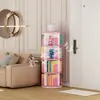 Estante Giratória 360 Graus Móvel de Chão Decoração Estudantil Prateleira de Armazenamento de Livros Ilustrados Casa Armazenamento de Livros Infantis