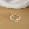Plata Rota Varios Dos Anillo de Jade Hetian de Plata Esterlina S925 Nuevo para Mujer Nicho Chino Estilo Nacional Anillo de Jade para Dedo Índice Regalo