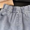 Ropa de verano para niños de 2025, pantalones cortos de mezclilla de estilo extranjero con lavado de arena, venta al por mayor