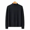 Suéter de felpa de cuello medio para hombre y mujer, cálido de invierno, prenda interior de cuello medio, camiseta de punto, capa base versátil de color liso