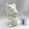 Tiktok popular ano do dragão novo dragão diy vinil boneca colorir dragão branco em branco feito à mão pintado gesso boneca dragão