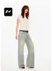 Jeans rectos de estilo americano, lavados, vintage, rotos, ricos, para hombres y mujeres, con un diseño desgastado, de borde deshilachado, casual y de nicho