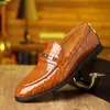 Amazon Aliexpress Populares Transfronterizos Talla Grande 48 Zapatos de Piel Transpirables Mocasines sin Cordones Estilo Británico Puntiagudos Zapatos de Boda
