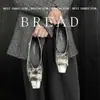 Zapatos de Cuero Cuadrados de Estilo Británico para Mujer, que Aumentan la Altura 4 cm, Mocasines Dorados Planos con Piel Genuina y Hebilla Metálica