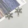 1 nuevo colgante de campana de copo de nieve de aleación de plata antigua serie navideña simulación colgante accesorios de joyería diy