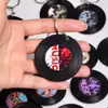 Vinilo vintage CD disco 5cm perforado colgante DIY posavasos decoración de pared hoja de disco regalo cultural y creativo imán de refrigerador