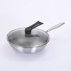 Wok Doméstico de Acero Inoxidable Doble Cara con Textura de Panal Sin Recubrimiento Antiadherente Tapa de Vidrio con Soporte Menos Humo Olla de Regalo