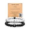 Explosiones Pino Blanco Cuentas Escarchadas Pulsera traje Cuentas Blancas y Negras Pulsera de Pareja Par de Amor Cuentas de Acero Inoxidable