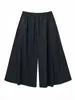 Otoño 2026 Nuevo Estilo CS Corte Holgado Cintura Elástica y Tobillo Color Sólido Algodón Elegante Pantalones de Pierna Ancha Pantalones Falda para Mujer