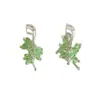 Pendientes de Cristal Verde Oxígeno Lima Uva Verano 2025 Nuevo Diseño de Temperamento Fresco Accesorios Versátiles para Orejas de Mujer