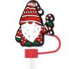 Amazon Hot Christmas Straw Cap Personalizado Soft Glue 10mm Straw Sleeve Party Straw Decorative Cap Capa de poeira