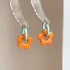 Aretes de Flores de Dopamina de Color Contraste de Primavera y Verano ~ Hebilla de Oreja Diseño Nicho Lindo Delicado Aretes de Color Aretes Dulces