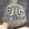 Gorro de punto esponjoso de piel de conejo Rex al por mayor para mujer, estilo coreano de otoño e invierno, cabeza de tigre esponjosa, Danza del León, sombrero Lei Feng, para mostrar la cara, hombres pequeños
