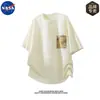 Camiseta de manga curta masculina de alta qualidade da marca NASA, design de listras onduladas, sensação de gelo no verão, respirável, gola redonda, top moderno