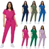 Uniformes médicos personalizados de dos piezas, uniformes dentales bordados con el nombre de la tienda, uniformes de trabajo de diseño personalizado en lotes pequeños