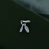 Prata de Lei S925 Pingente de Franja de Pena Acessórios Pulseira Colar Pingente DIY Corda Feita à Mão Material para Joias Atacado