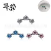 F136/G23 Aleación de Titanio Estrella Triple Circonio Joyería para Piercing Pendientes de Aleación de Titanio Clavos para Labios Clavos para Cartílago Auricular Venta al por Mayor