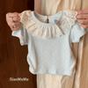 Playera de Encaje de Manga Corta para Niñas 2025 Verano Nuevo Bebé Niña Moda Casual Versátil Top con Solapa