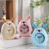 Reloj despertador pequeño con diseño de conejo de dibujos animados, reloj colgante, adorno de mesita de noche para niños, regalo de cumpleaños, reloj sencillo, regalo para estudiantes