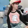 Camiseta de Manga Larga con Cuello Redondo para Niñas, Bloque de Color Patchwork Cálido Otoño Invierno, Ropa Interior Térmica Top Tendencia