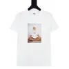 Camiseta de Manga Curta Supreme, Marca de Moda Americana de Peso Pesado, Estampa Clássica de Letras, Gola Redonda Boxy, Caimento Solto, Manga Meia-Manga para Homens e Mulheres