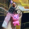 Chaveiro Urso Violento que Muda de Cor Céu Estrelado Boneco Urso Manchas de Tinta Coloridas Pingente de Bolsa Chaveiro de Carro Presente Venda por Atacado