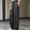 Pantalones de verano de rayas verticales de estilo 'old money' con cordón en la cintura elástica, pierna recta, caída cómoda, pierna ancha, simples, versátiles, para hombre casual