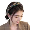 Diadema Retorcida Tejida para Mujer, Pinza para Flequillo de Temperamento Simple, Diadema Versátil Negra para Lavado de Cara y Salir con Calavera en la Parte Superior