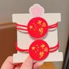Accesorios para el cabello del Día Nacional de los Niños Cuerda para el cabello roja de amor Liga para el cabello para niñas Anillo para el cabello Cuerda para el cabello con bandera roja de cinco estrellas para niñas Tocado Anillo para el cabello