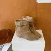 Botas Country Ocidentais Femininas 2026 Nova Coleção Outono com Aumento Oculto de Altura Salto Bloco Camurça Bico Fino Botas Curtas Empilhadas