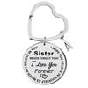 Nueva Joyería Transfronteriza Regalo de Cumpleaños Festivo para Hermanas Llavero de Acero Inoxidable con Letra