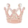 Nueva Corona Redonda de Aleación Decoración para Fiesta de Cumpleaños y Festividades Corona Hueca de Corazón de Melocotón con Pedrería Decoración de Flor