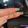 Pinza de Oreja de Zirconia Dorada de Seis Garras para Mujer, Lujo Ligero de Nicho, Accesorios para Oreja de Gama Alta, Nuevo Estilo Caliente 2024