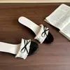 Sandalias de Tacón Alto con Lazos Estilo Chanel 2026 Verano y Otoño Nuevas Japonesas Lindas Versátiles Abiertas por Delante Zapatillas de Poner
