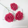 3 cabezas rosa diamante boda auditorio camino fila delantera flor fondo del hogar pared decoración flor artificial venta al por mayor