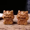 Figura de Dragón tallada en Sándalo Verde Estilo Chino para la Prosperidad en el Año del Dragón, Adorno Regalo de Madera Maciza para Hombres, Mascota de Té para Escritorio al por Mayor