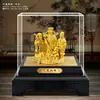 Ornamento de Arco Dourado com Três Estrelas de Veludo, um Símbolo de Sorte, Prosperidade e Longevidade, um Item Artesanal para Decoração de Casa, Aberturas de Lojas e Seguradoras, um Presente para um Começo Bem-Sucedido