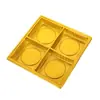 Caja de Bandeja de Ampolla Interior Dorada de Cuatro Compartimentos para Pasteles de Luna del Festival de Medio Otoño Bandeja Base de Embalaje para Postres de PVC Carcasa de Espuma