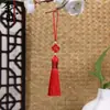 Trevo da sorte de quatro folhas, curto e roliço, com o caractere "Fu", borla e contas de poliéster, em estilo chinês tradicional, adequado para Hanfu, marcadores de página, sachês e itens decorativos versáteis, atacado